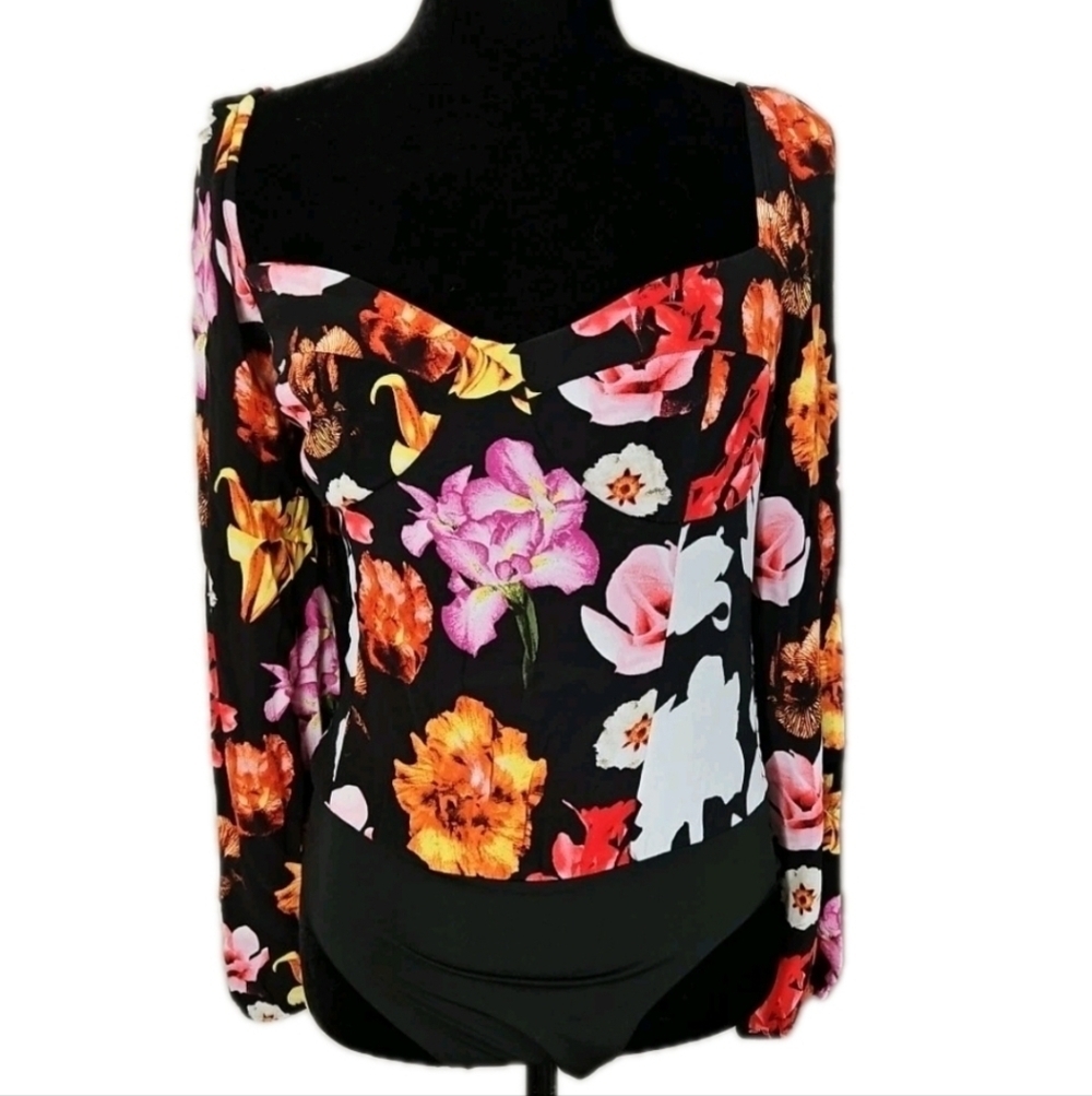 Desigual Womens Christian Lacroix Floral Blouse Bodysuit M - Picture 5 of 15